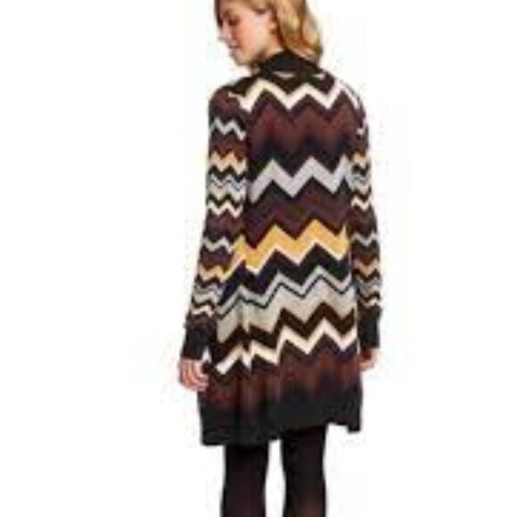 Missoni Cardigan Chevron Design Open Rayon Quality Knit Sweater Size Med - Picture 11 of 11